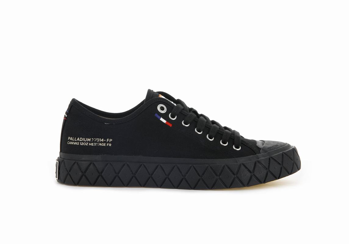 Palladium Palla Ace Canvas Mens Low Top Sneakers Black Australia [LYEZVF-624]